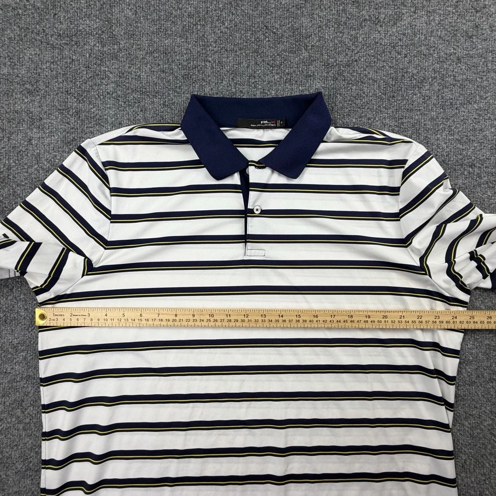 RLX Ralph Lauren Polo Golf Shirt‎ XL Striped Performance Callaway Logo